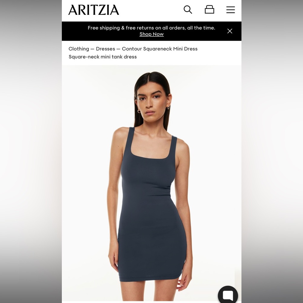 Aritzia Babaton Satinette Tank Mini Dress in Satin Total Eclipse (Navy) :)